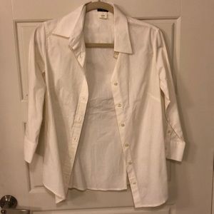 J Crew White fitted women’s button down shirt